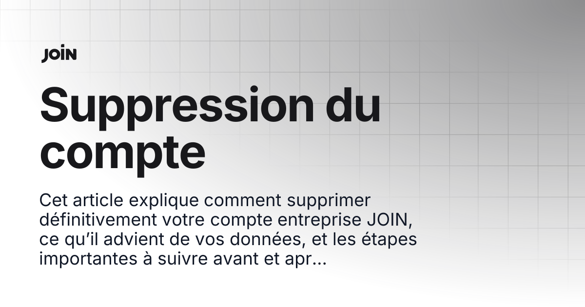Suppression du compte | help.join.com